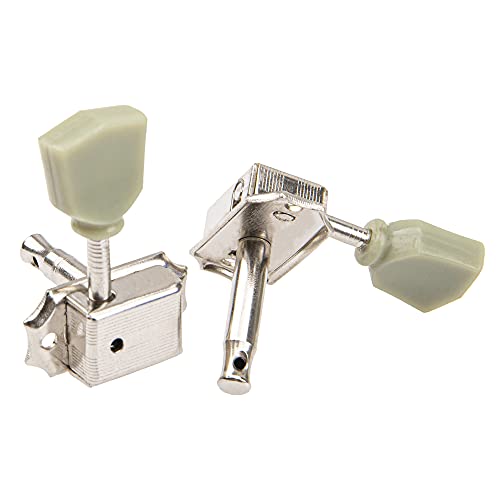 Yootones 6Pcs Yootones Vintage Style Guitar Tuning Pegs Machine Head Tuners 3L3R Compatible with Les Paul Epiphone Guitar Parts (Silver) - Image 5