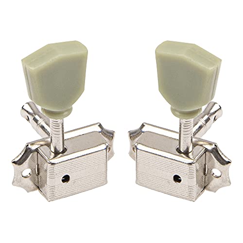 Yootones 6Pcs Yootones Vintage Style Guitar Tuning Pegs Machine Head Tuners 3L3R Compatible with Les Paul Epiphone Guitar Parts (Silver) - Image 4