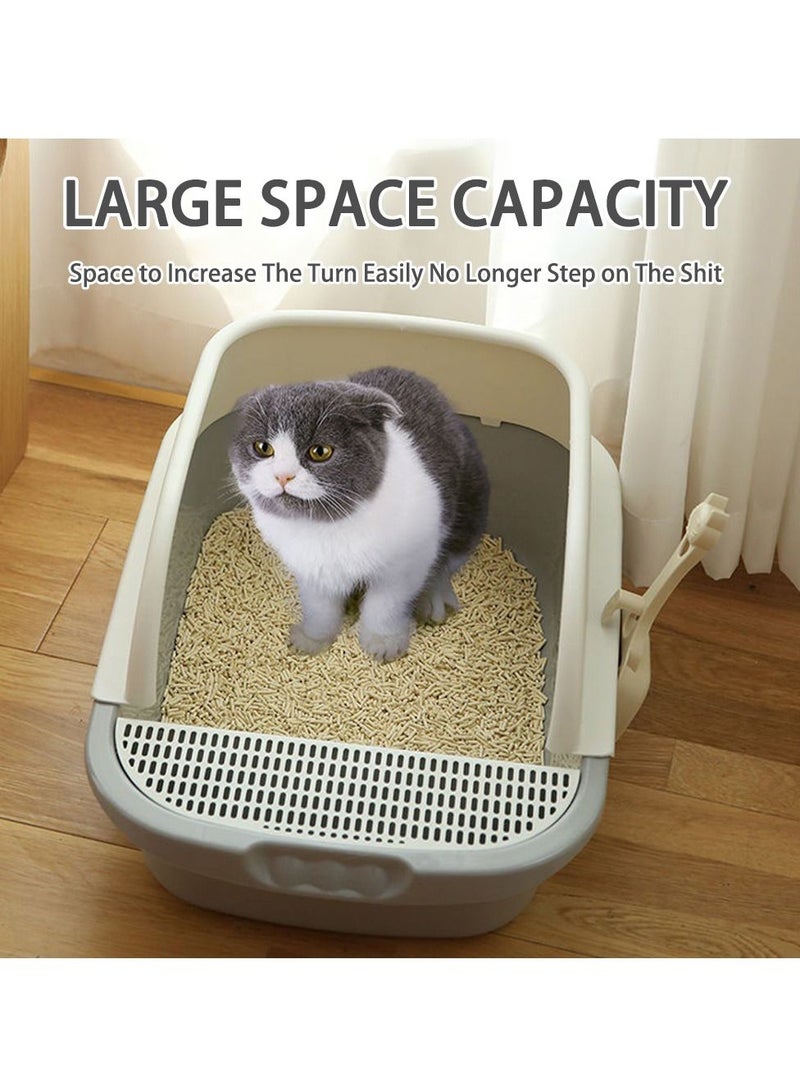 Arabest Oversized Cat Litter Box Fully Semi-Enclosed Cat Litter Box Large Anti-Splash and Anti-Stink Cat Litter Box Grey  - Image 5