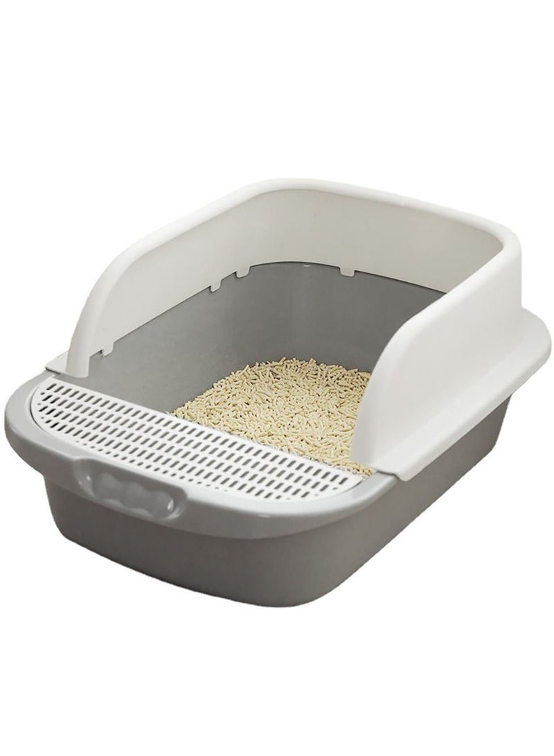 Arabest Oversized Cat Litter Box Fully Semi-Enclosed Cat Litter Box Large Anti-Splash and Anti-Stink Cat Litter Box Grey  - Image 1