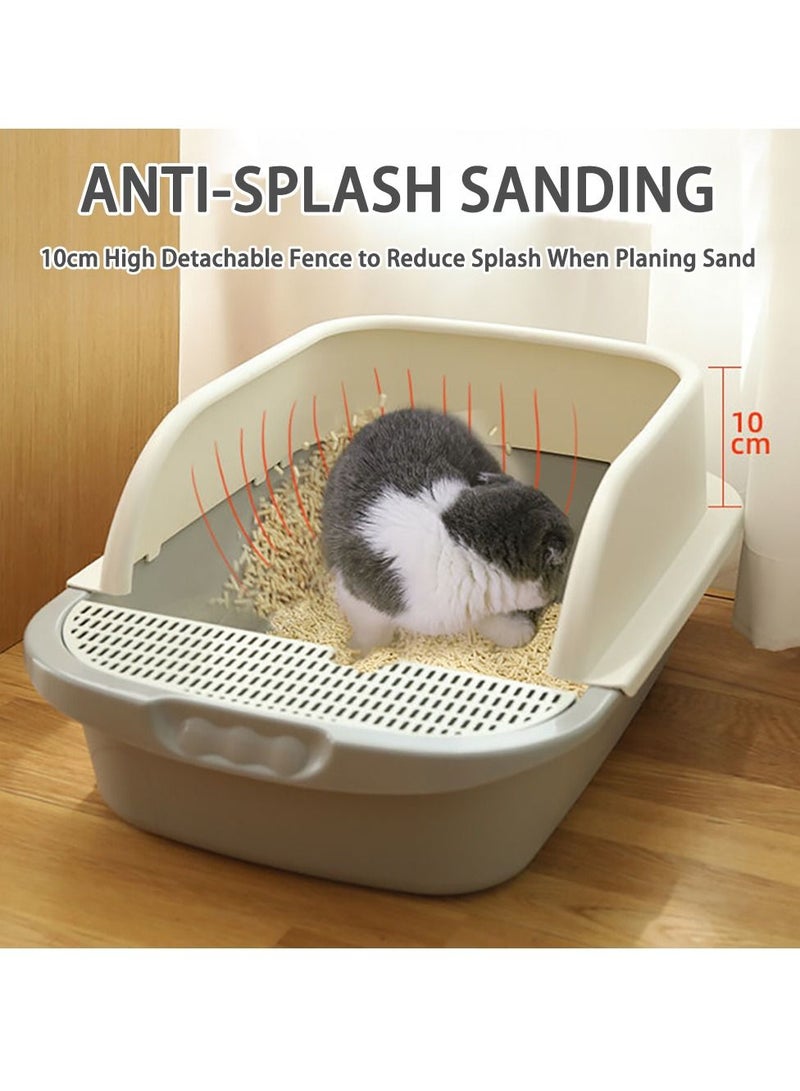 Arabest Oversized Cat Litter Box Fully Semi-Enclosed Cat Litter Box Large Anti-Splash and Anti-Stink Cat Litter Box Grey  - Image 3