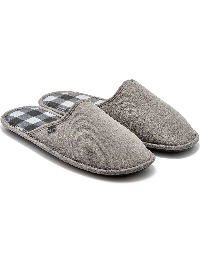 Twigy Plaid Men's Home Slippers Gray 41/46 AA0560