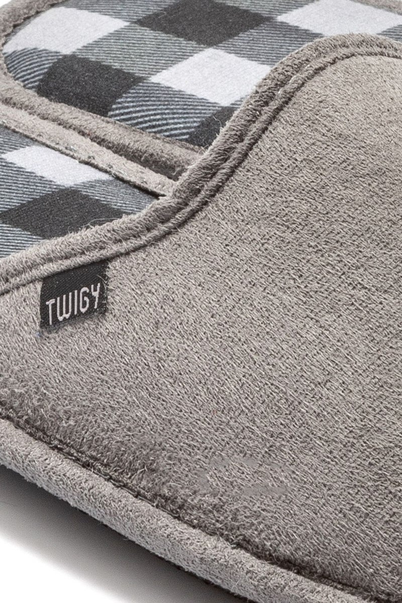 Twigy Plaid Men's Home Slippers Gray 41/46 AA0560  - Image 3