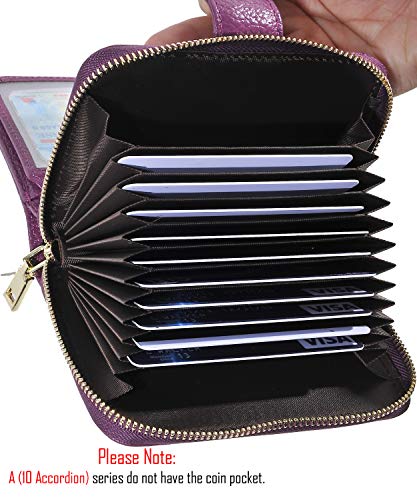 Beurlike Women's RFID Credit Card Wallet Organizer Case Leather Ladies Small Security Card Holder(Purple) - Image 4