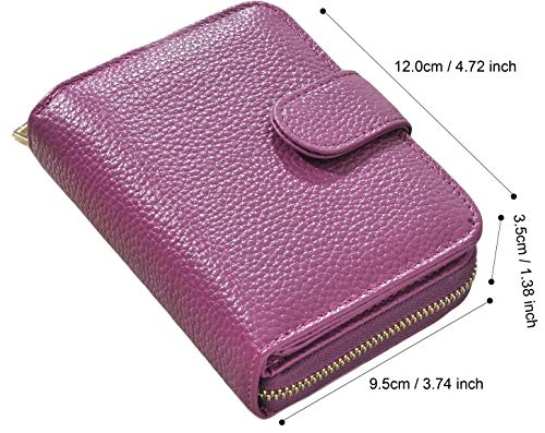 Beurlike Women's RFID Credit Card Wallet Organizer Case Leather Ladies Small Security Card Holder(Purple) - Image 5