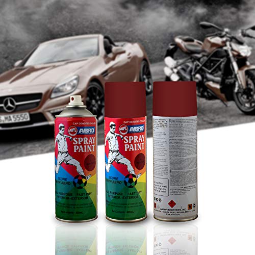 ABRO SP-8 Multipurpose Colour Spray Paint Can (400ml, Mars Red) DIY Quick Drying for Metal, Wood, Walls, Automotive Cars and Bikes - Image 3