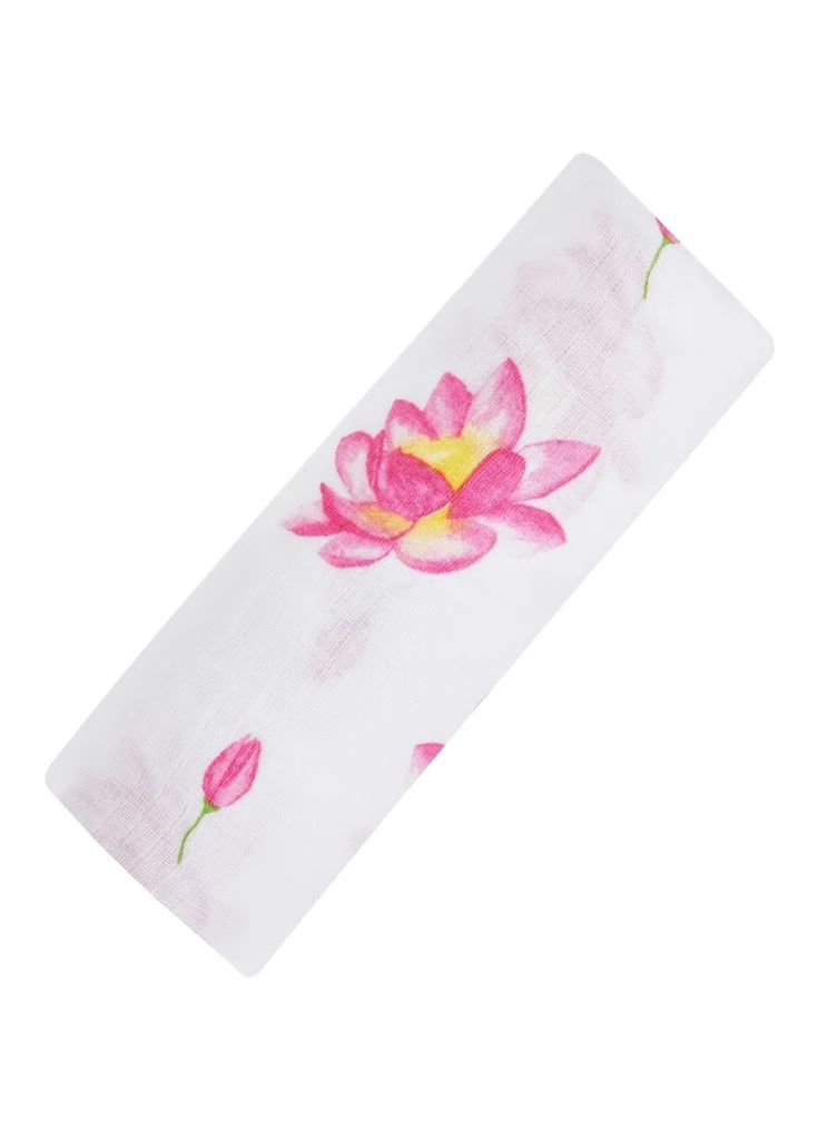 Malabar Baby Organic Muslin Swaddle Blankets (Single) - Lotus