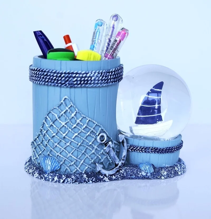 ام جي تويز Blue Sailboat Designed RGB Lighted Snow Globe