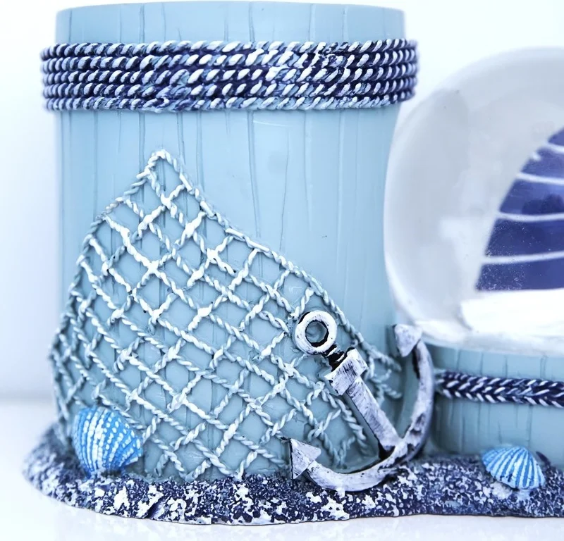 ام جي تويز Blue Sailboat Designed RGB Lighted Snow Globe