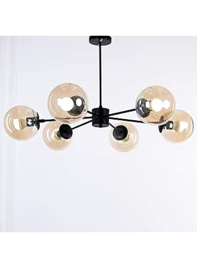Balbi Chandelier 6 Bulb Black Decorative Ceiling Light - 30 cm Height - 30 x 60 x 30 cm