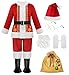 ReliBeauty Kids Santa Costume 9 PCS Deluxe Toddler Boy Velvet Christmas Outfit for Halloween Cosplay 120 - Image 2
