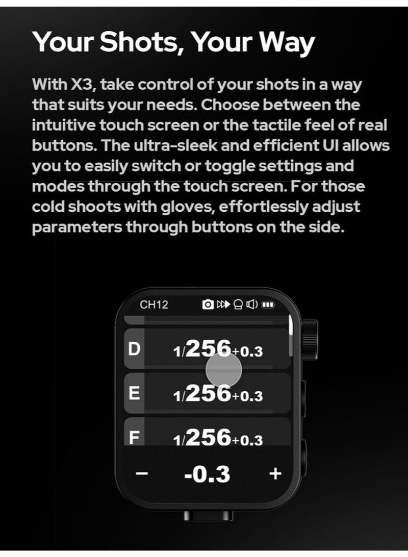 Godox TTL Wireless Flash Trigger With OLED Touchscreen for Canon Cameras X3-C - Image 4