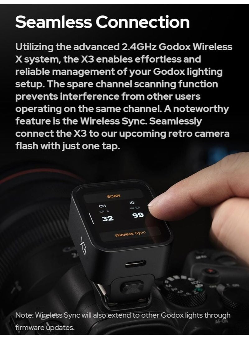 Godox TTL Wireless Flash Trigger With OLED Touchscreen for Canon Cameras X3-C - Image 3