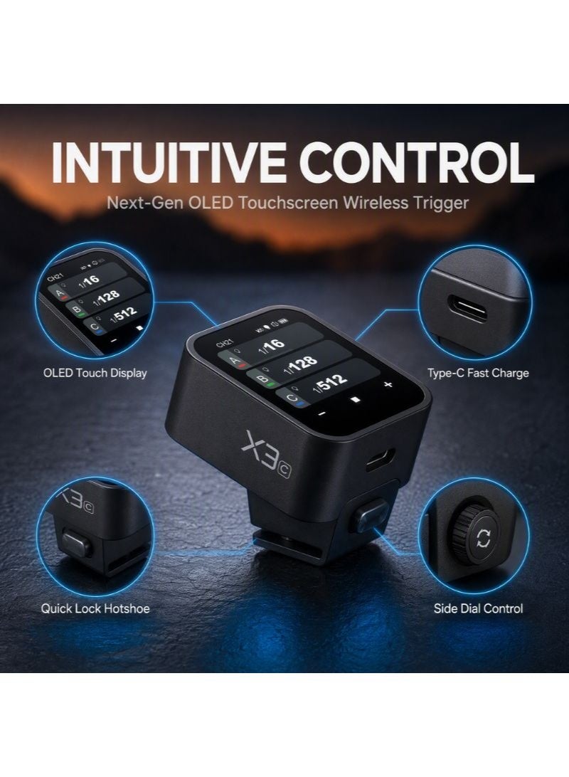 Godox X3 C TTL Wireless Flash Trigger for Canon Cameras with OLED Touchscreen - Image 2