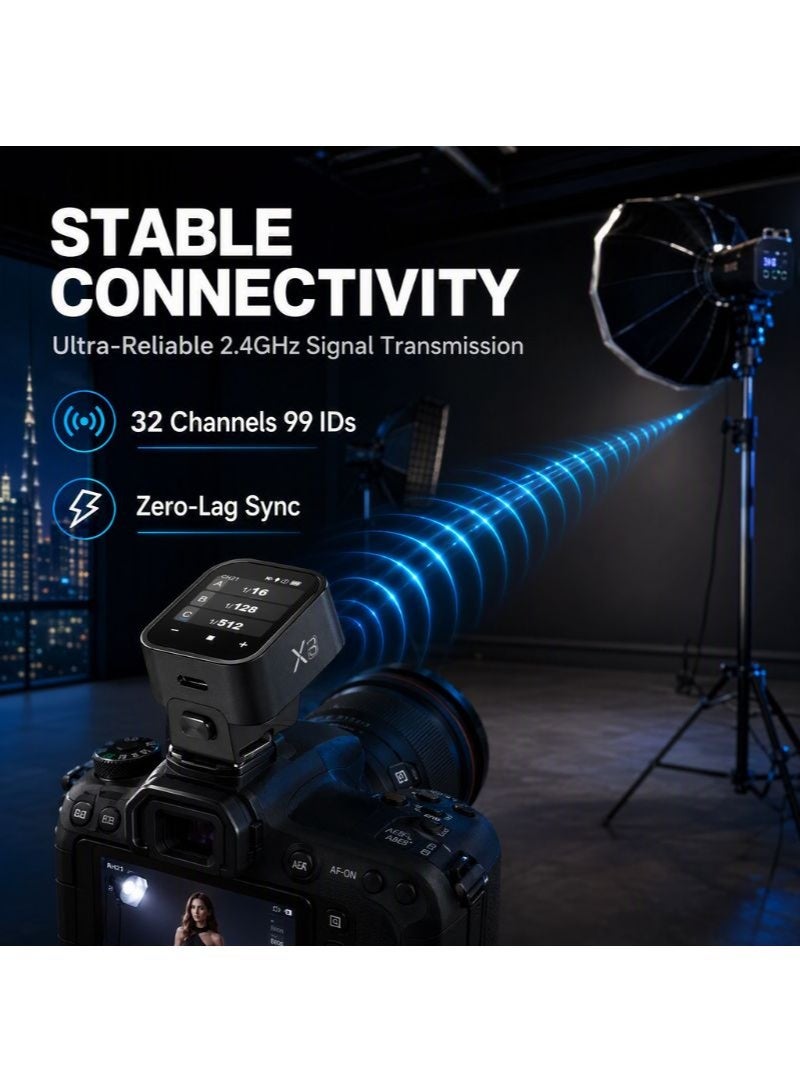 Godox X3 C TTL Wireless Flash Trigger for Canon Cameras with OLED Touchscreen - Image 5