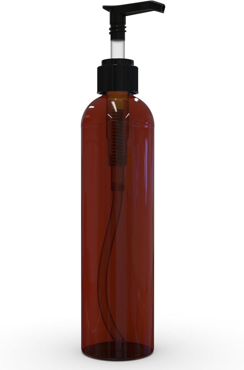 BRIGHTFROM Lotion Pump Bottles Empty 8 OZ BPAFree Refillable Plastic Containers Amber with Black Dispenser for  Soap Shampoo Lotions Liquid Body Soap Creams and Massage Oil 2 Pack - Image 5