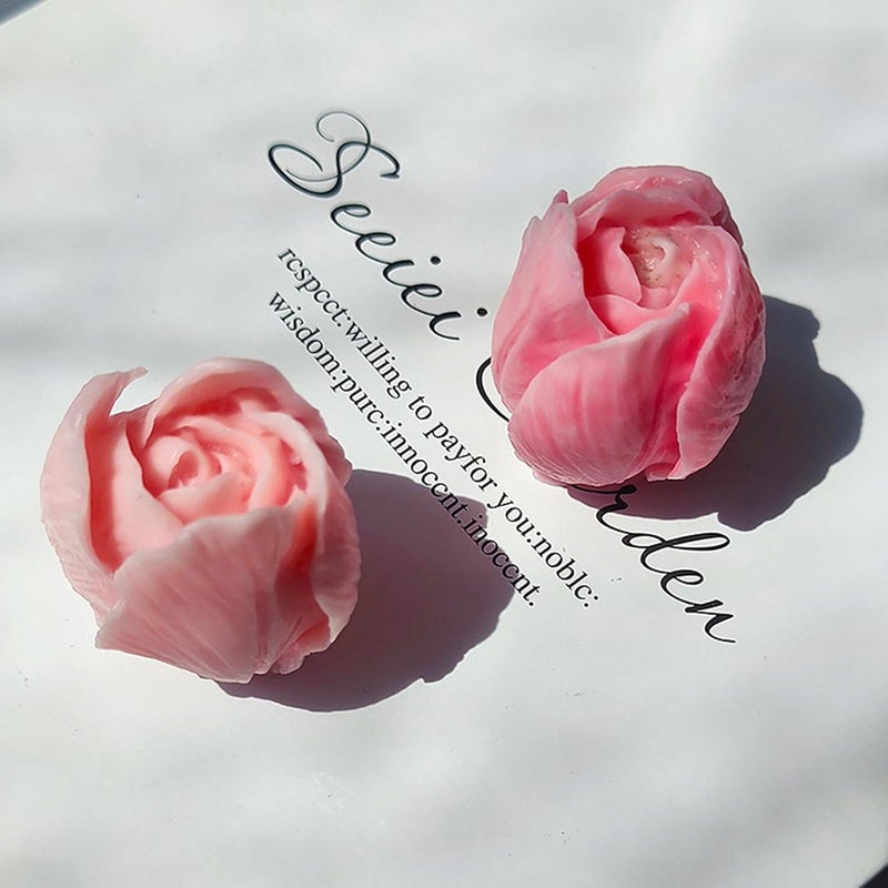 Skytail Silicone Tulip Candle Mold Tulip Flower Shape Mold Making Scented Candle Wax Melts Home Decor Candles Aromatherapy Resin Casting Handmade Flower Candle Bouquet Gift DIY Candle Making Wedding Decor - Image 4