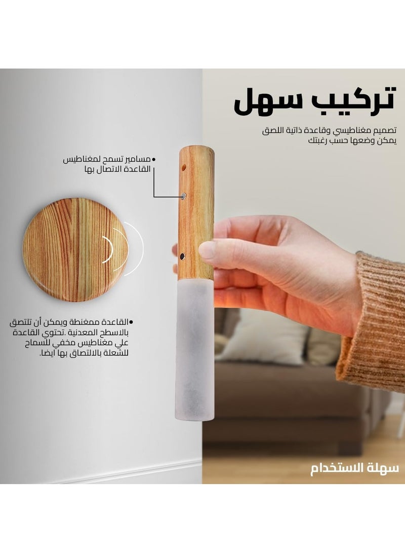 مصباح ليلي مغناطيسي لاسلكي ذكي بجهاز استعشار حركة قابل لإعادة الشحن مصباح يدوي ليد محمول يثبت على الحائط للدرج وغرفة النوم والممر والسلالم قابل للإزالة متعدد الالوان - Image 4