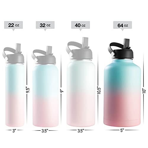 Brewberry Stainless Steel Insulated Water Bottle and Travel Mug for Hot and Cold Beverages, Wide Mouth, Double Wall Insulated Hydration Sports Water Bottle for Hiking, Biking, Outdoor, 64 OZ BPA Free - Image 2