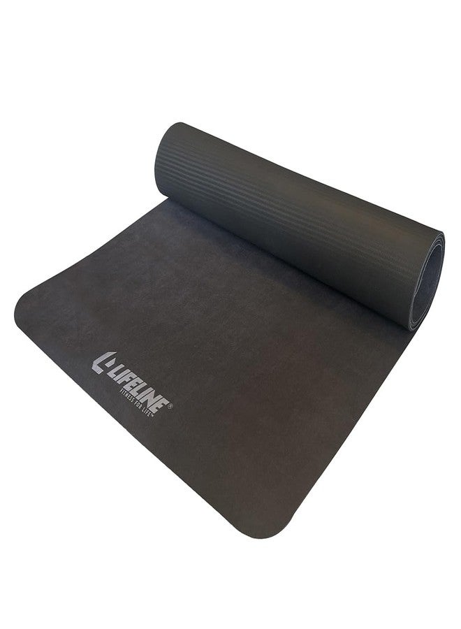 Lifeline Fitness Premium Suede Yoga Mat, High-Density Exercise Mat for Home - Lightweight Workout Mat with Carry Strap - Gym Mat for Home Gym Workouts - 71 in x 24 in x 4mm Thick - Image 1