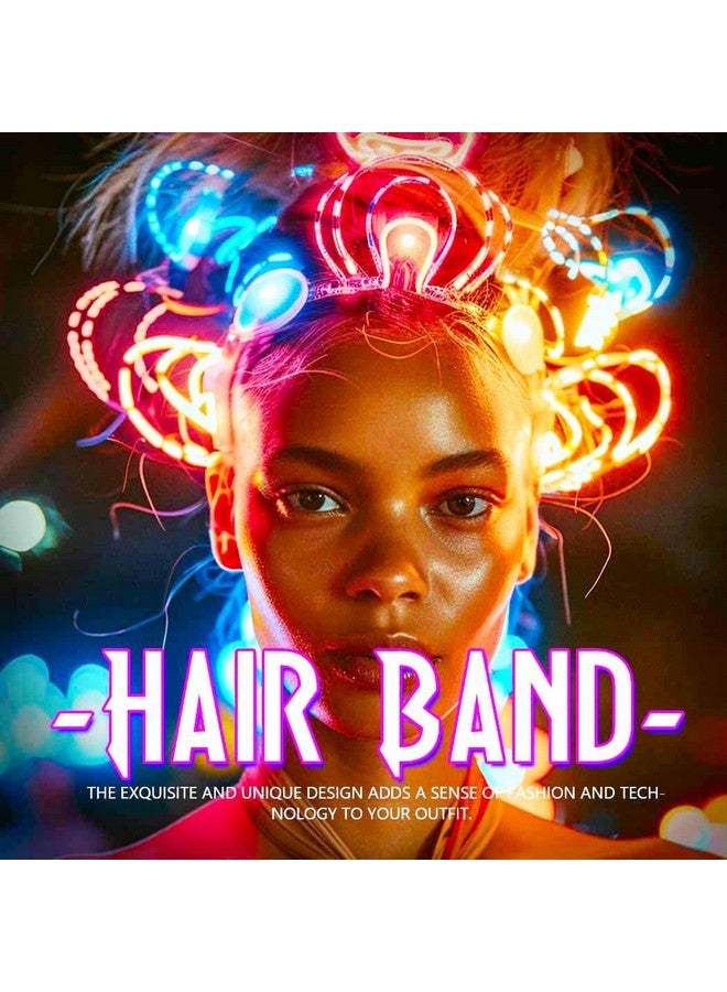 Zoestar Light Up Happy Birthday Crown Headband Glow Ball Hair Bands Sparkly Birthday Party Hair Accessories Women - Image 5