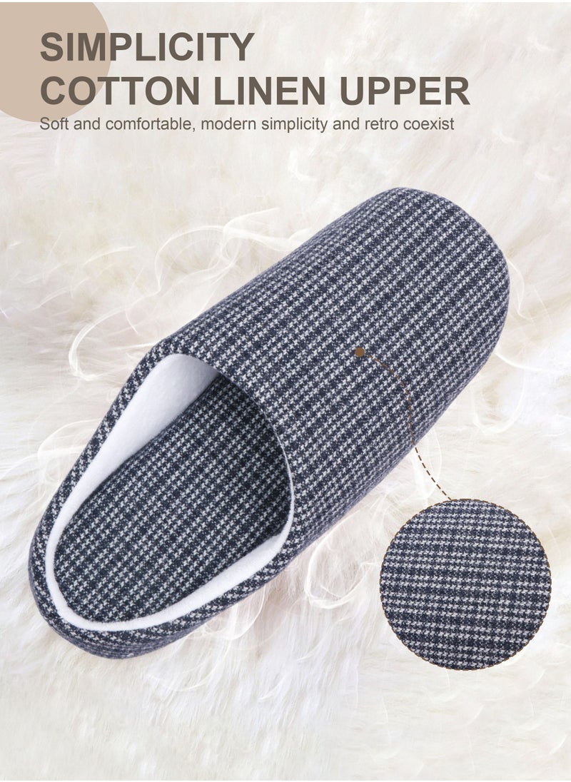 HomarKet - Comfort Slip on Bedroom Slippers for Men and Women Memory Foam Soft House Slippers Warm Plush Non-Slip Loafer Shoes for Indoor and Outdoor - Image 1