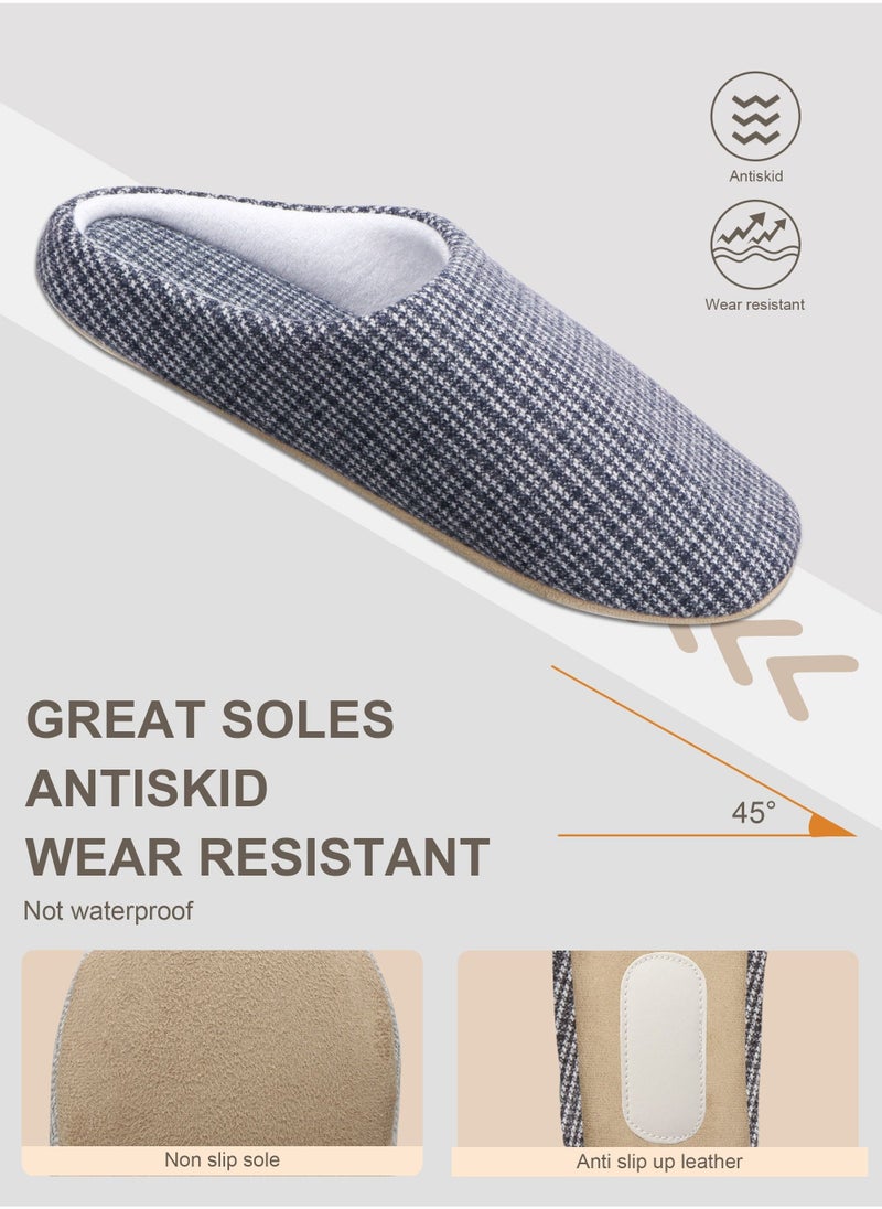 HomarKet - Comfort Slip on Bedroom Slippers for Men and Women Memory Foam Soft House Slippers Warm Plush Non-Slip Loafer Shoes for Indoor and Outdoor - Image 1