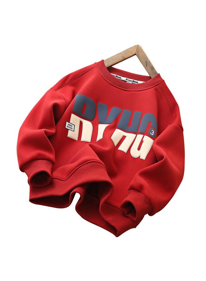 WINTER Kids' Clothing Boys' Fleece Hoodie New Autumn Style Children's Outerwear Thick Cotton Top Trendy - Image 5