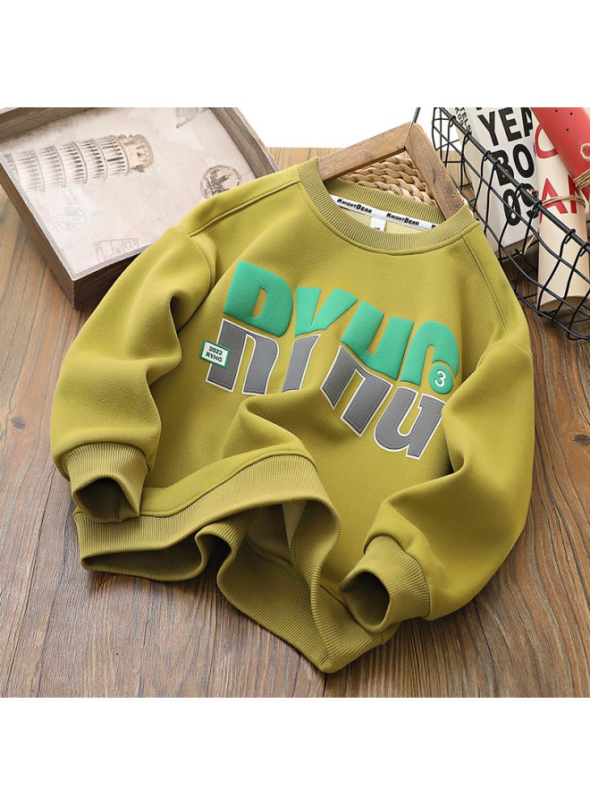 WINTER Kids' Clothing Boys' Fleece Hoodie New Autumn Style Children's Outerwear Thick Cotton Top Trendy - Image 3