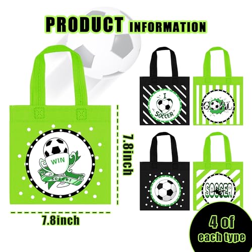 BANBALLON 20 PCS Soccer Party Favor Bags Soccer Gift Bags Treat Gift Bags for Kids Soccer Birthday Party Sports Theme Party Baby Shower World Cup Goodie Bags Supplies (Soccer) - Image 2