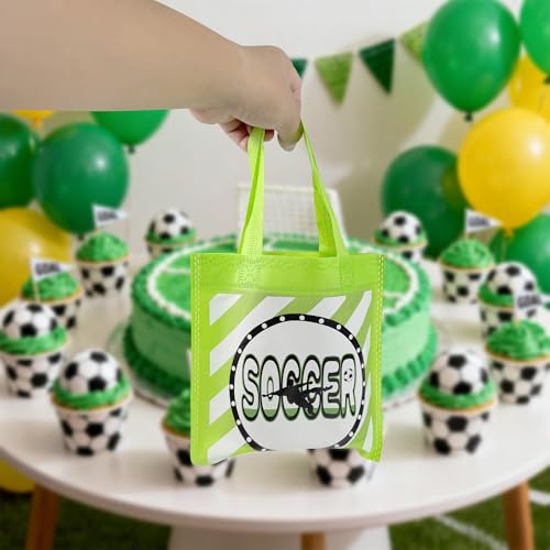 BANBALLON 20 PCS Soccer Party Favor Bags Soccer Gift Bags Treat Gift Bags for Kids Soccer Birthday Party Sports Theme Party Baby Shower World Cup Goodie Bags Supplies (Soccer) - Image 5