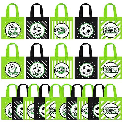BANBALLON 20 PCS Soccer Party Favor Bags Soccer Gift Bags Treat Gift Bags for Kids Soccer Birthday Party Sports Theme Party Baby Shower World Cup Goodie Bags Supplies (Soccer) - Image 1