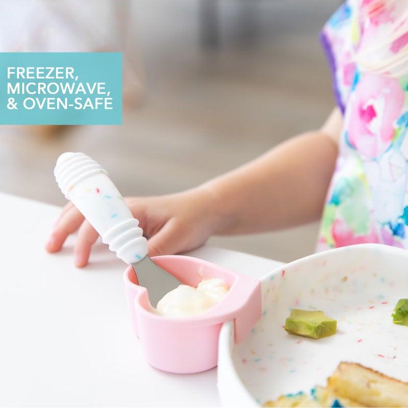 Bumkins Baby Silicone Little Dippers, Attaches to Bowls, Dishes and Plates, Sauce Cup, Holds Condiments, Dip, Puree, Toppings, Baby Led Weaning, Essential Feeding Supplies, for Babies 6 Months Up - Image 4