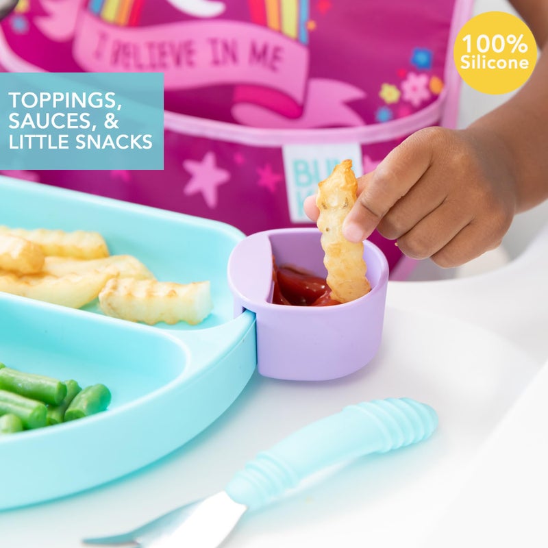 Bumkins Baby Silicone Little Dippers, Attaches to Bowls, Dishes and Plates, Sauce Cup, Holds Condiments, Dip, Puree, Toppings, Baby Led Weaning, Essential Feeding Supplies, for Babies 6 Months Up - Image 2