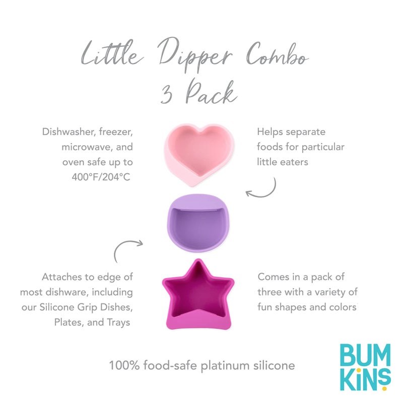 Bumkins Baby Silicone Little Dippers, Attaches to Bowls, Dishes and Plates, Sauce Cup, Holds Condiments, Dip, Puree, Toppings, Baby Led Weaning, Essential Feeding Supplies, for Babies 6 Months Up - Image 5