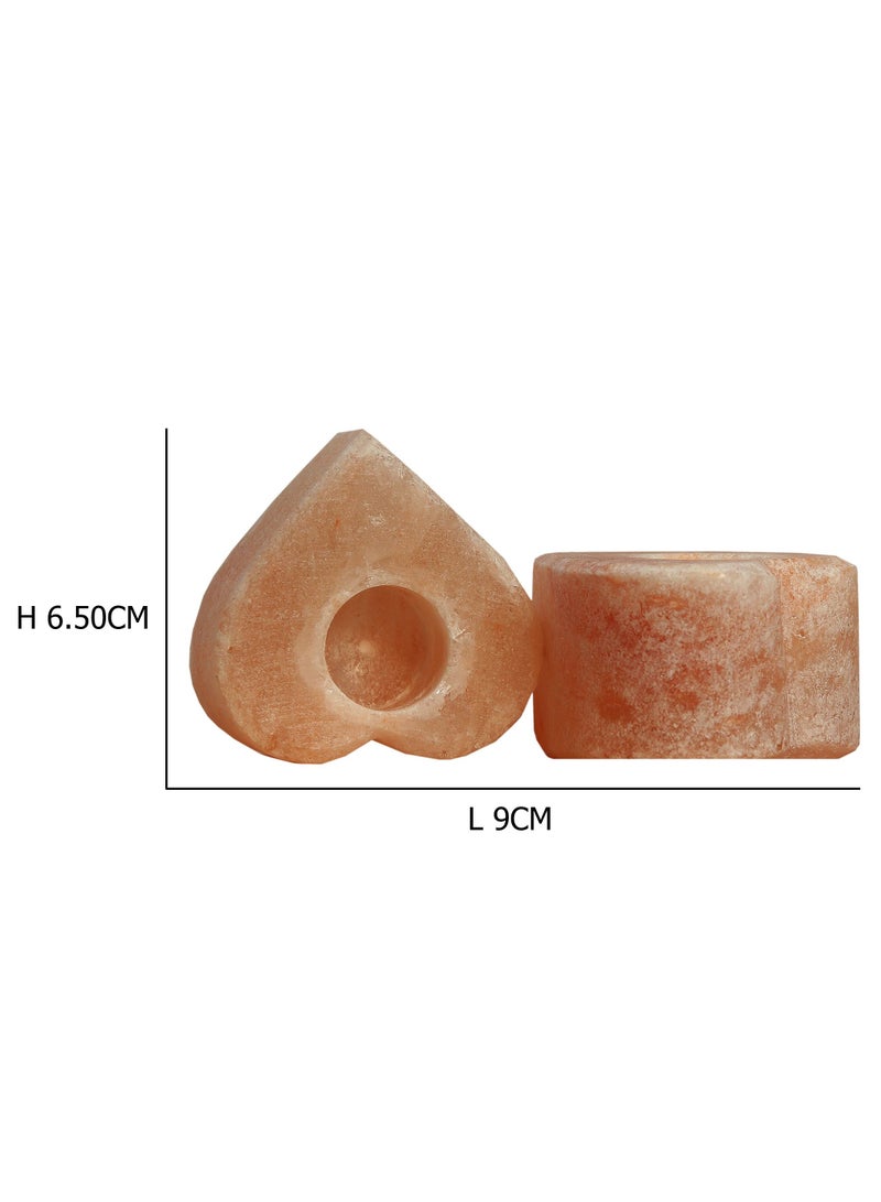 Geohoney - Himalayan Salt Candle Holder Heart Shape - Image 2