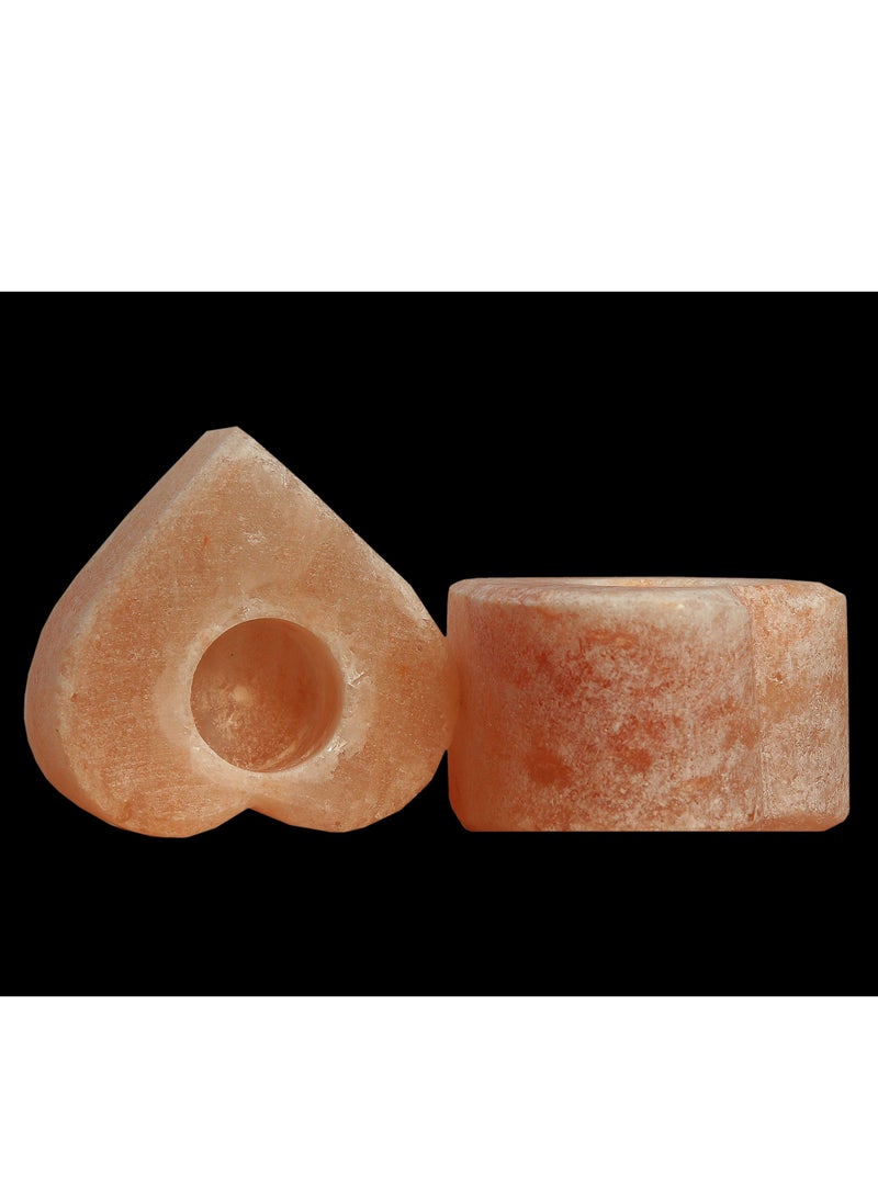 Geohoney - Himalayan Salt Candle Holder Heart Shape - Image 3