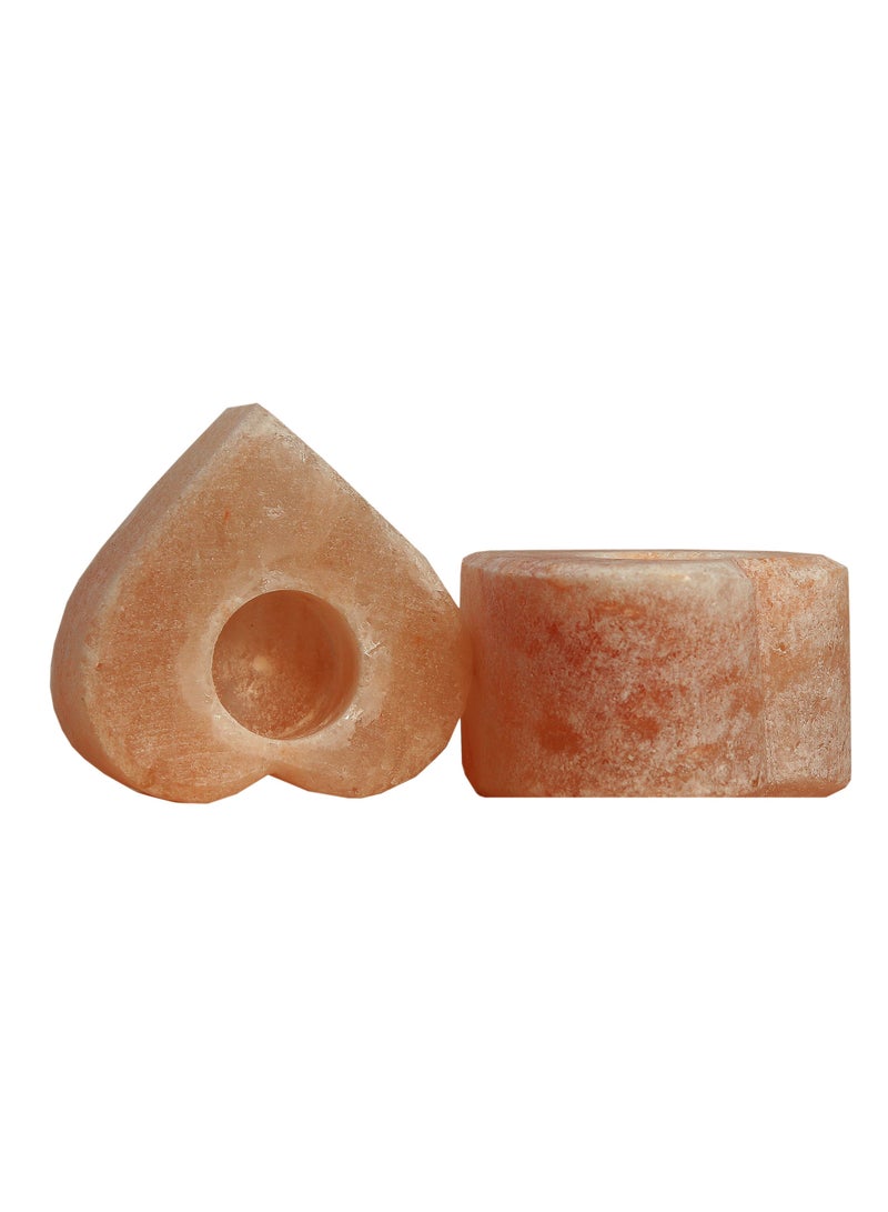 Geohoney - Himalayan Salt Candle Holder Heart Shape - Image 1