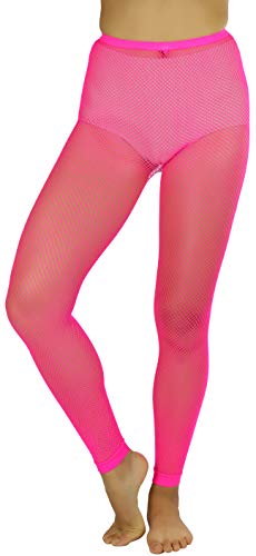ToBeInStyle Women's Spandex Fishnet Cuffed Ankle Leggins - Hot Pink - Image 4
