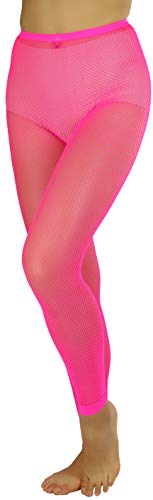 ToBeInStyle Women's Spandex Fishnet Cuffed Ankle Leggins - Hot Pink - Image 5