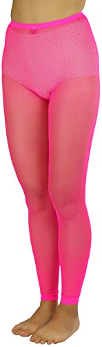 ToBeInStyle Women's Spandex Fishnet Cuffed Ankle Leggins - Hot Pink - Image 3