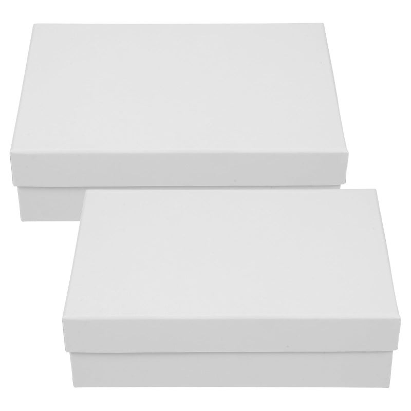 Wesievia Kraft Paper Boxes with Lid 2 Pcs 23.5x16x7cm Rectangle Gift Boxes for Party Favor Festival Wrapping Candy Storage - Image 2