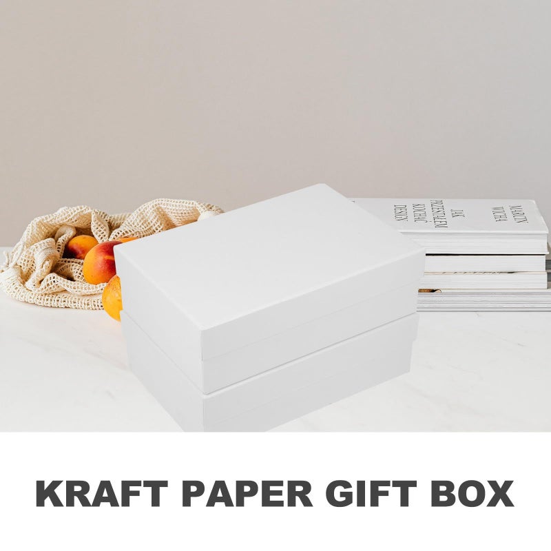 Wesievia Kraft Paper Boxes with Lid 2 Pcs 23.5x16x7cm Rectangle Gift Boxes for Party Favor Festival Wrapping Candy Storage - Image 4