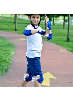 Kartoy Skate Skateboard Protector Set Knee Brace & Elbow Brace, Blue 