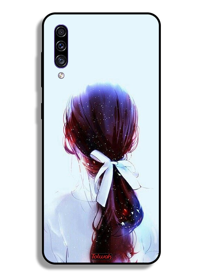 Tolwak Samsung Galaxy A30s Protective Case Cover Tie Hair With Hairband Girl Art - Image 1