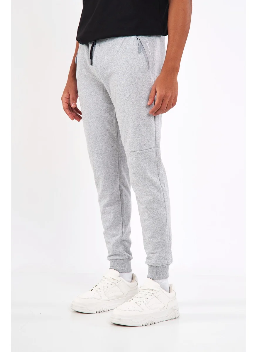 mmetalic Men's Gray Elastic Leg Sweatpants