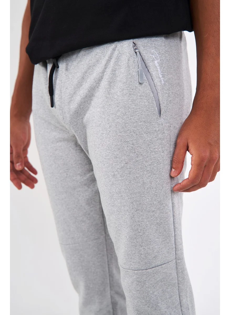 mmetalic Men's Gray Elastic Leg Sweatpants