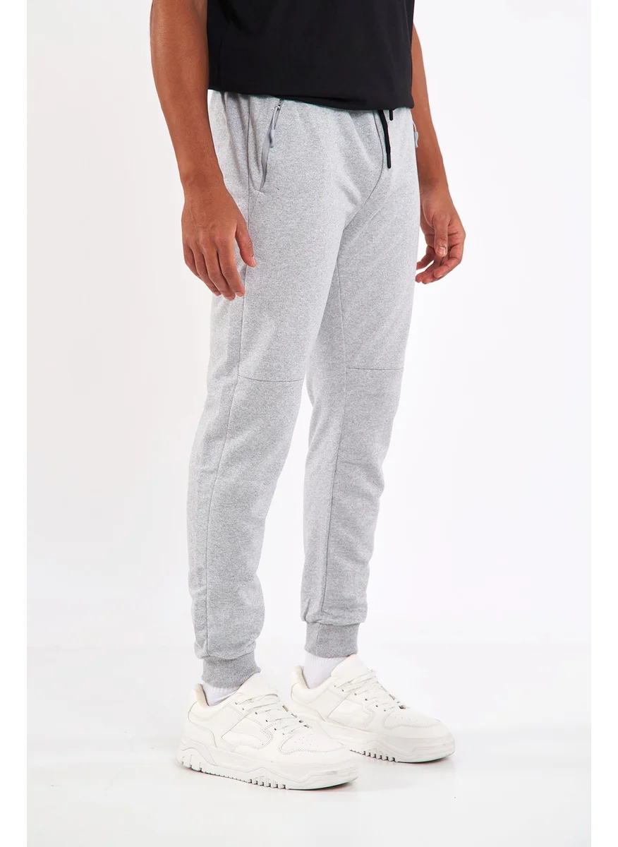 mmetalic Men's Gray Elastic Leg Sweatpants