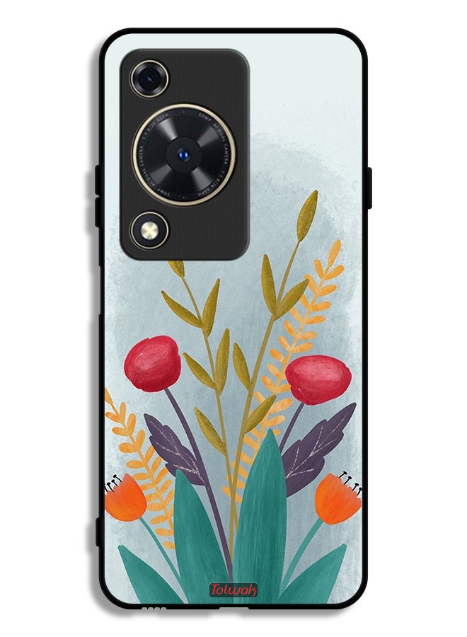 Tolwak Huawei Nova Y63 Protective Case Cover Plants Drawing Art