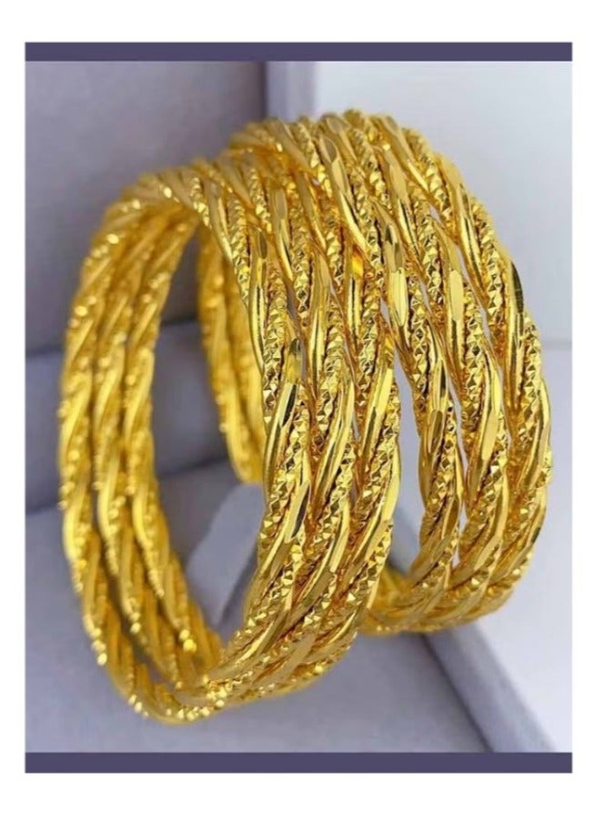 Dubai Bridal 24K Gold Plated Bracelet Middle East Jewellery Women's Wedding Bracelet